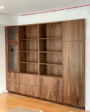 Load image into Gallery viewer, Walnut built in wall unit
